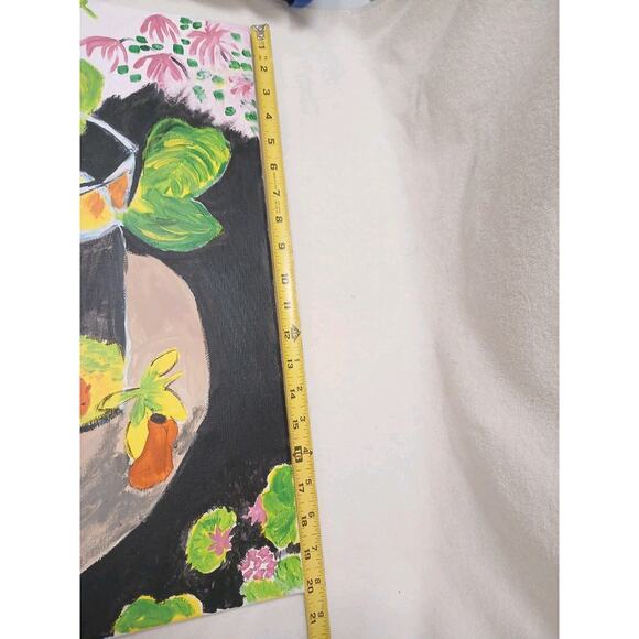 Oil Paiting On Canvas Gold Fish Bowl 20 x 16 Matisse Inspired Coffee Shop Office - Picture 10 of 11